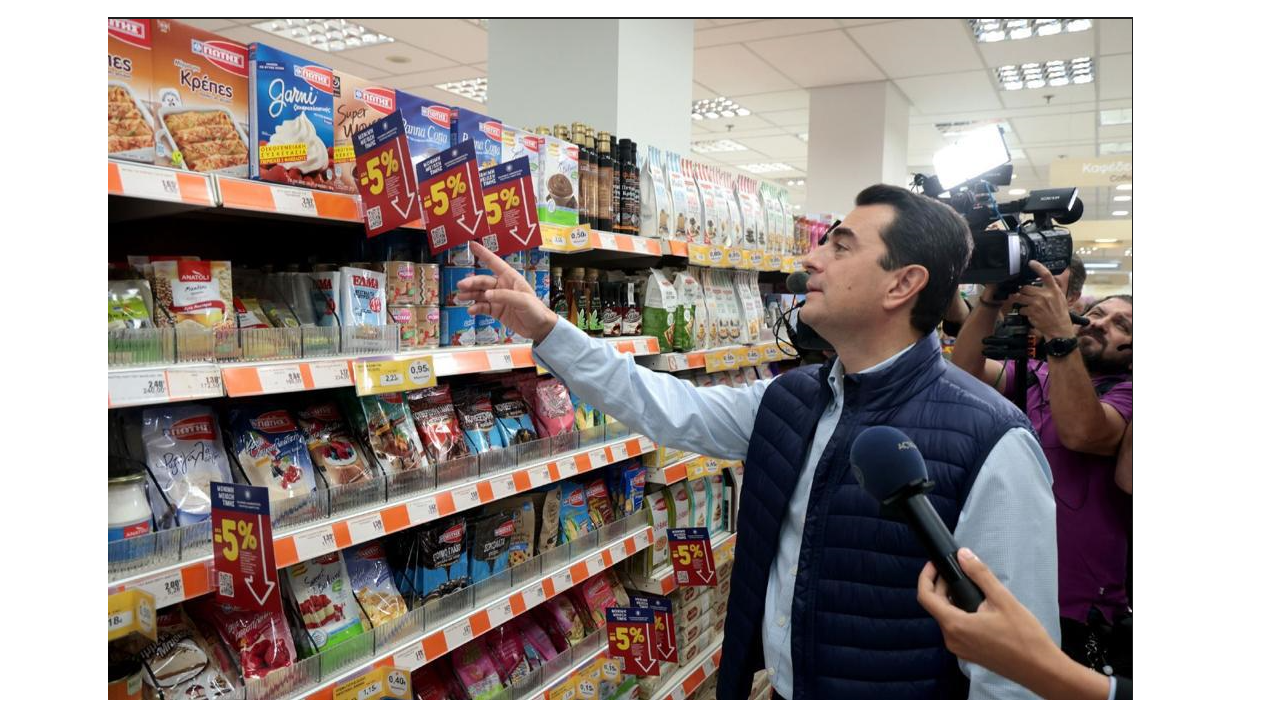 a person holding a camera in a grocery store